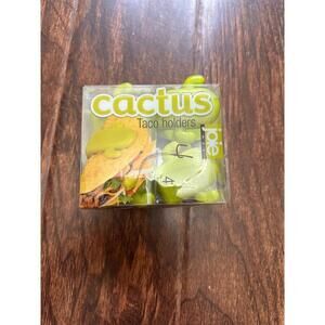 NEW Joie MSC Taco Holders Set Of 4 Green Cactus Upright Festive Dinner Party